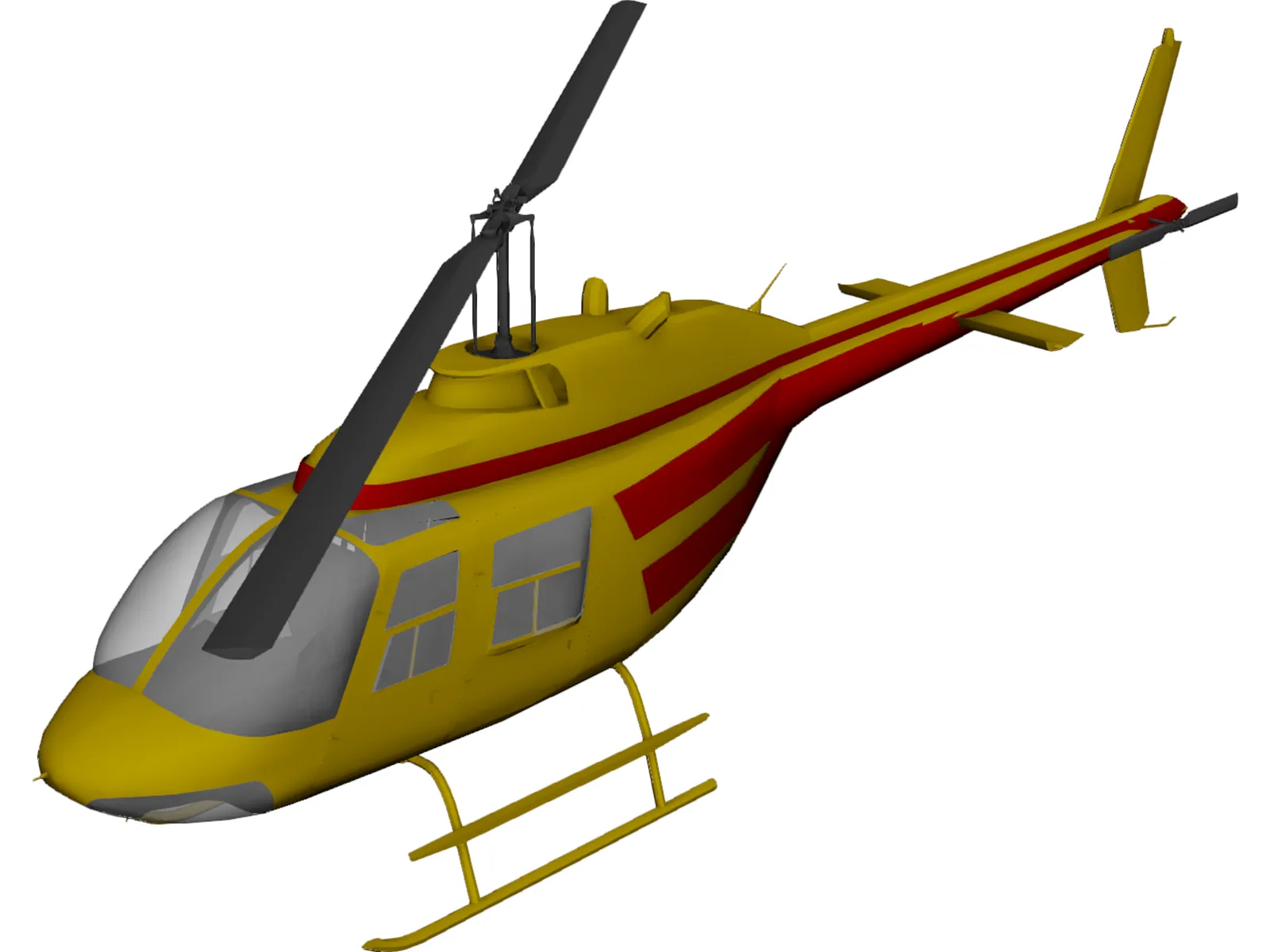 Bell 206-B 3D Model main preview