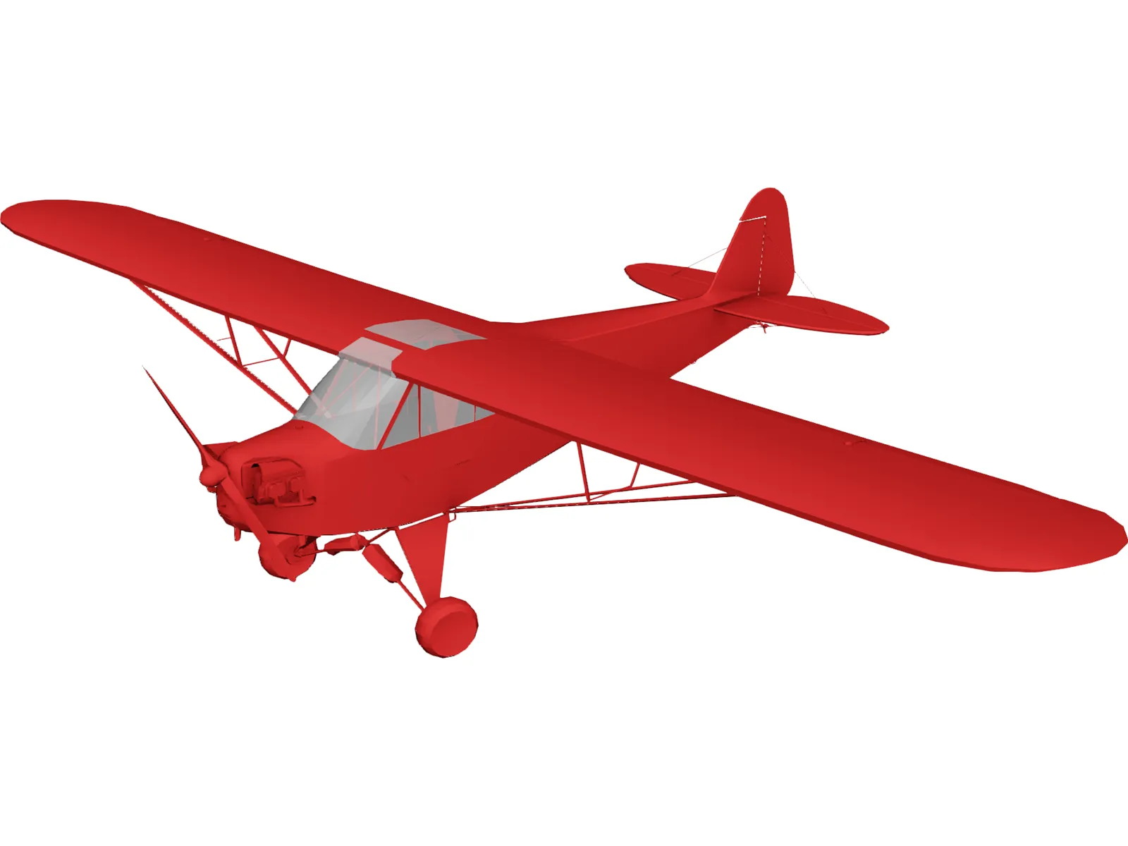 Piper J-3 Cub 3D Model main preview