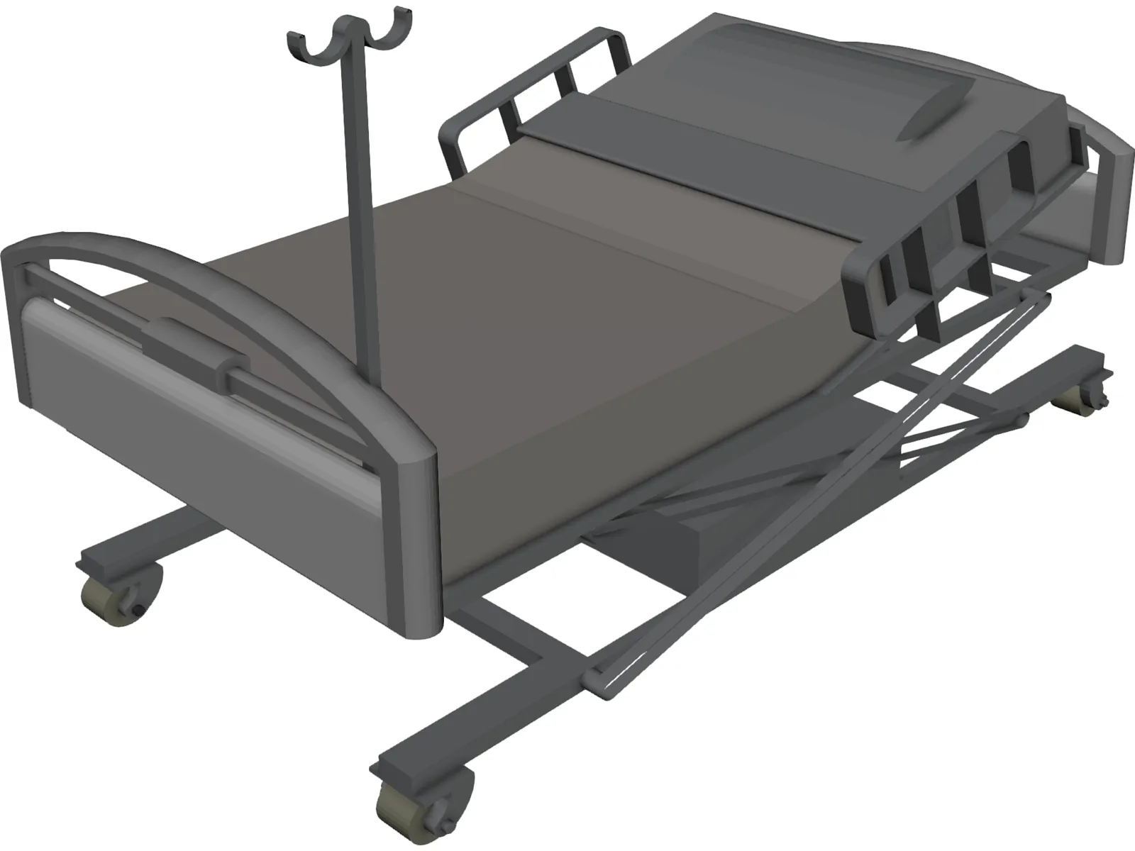 Hospital Bed 3D Model main preview