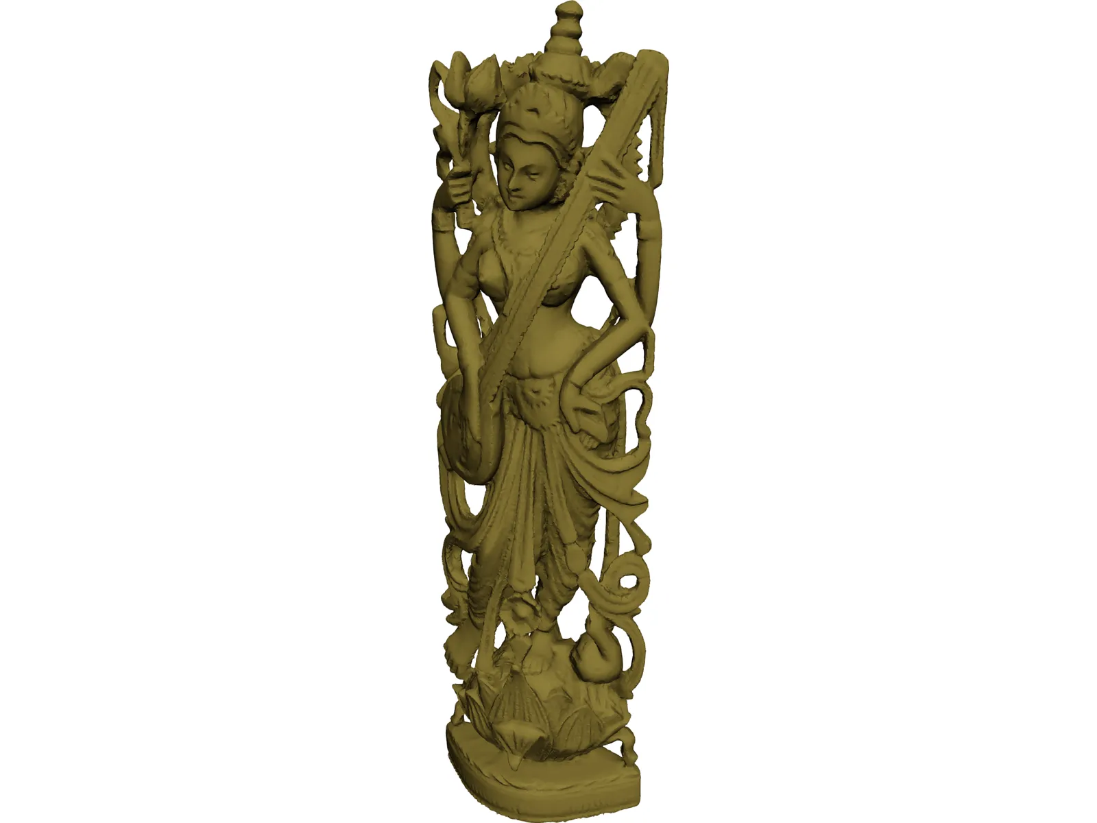 Hindu Lakshmi Statue 3D Model main preview