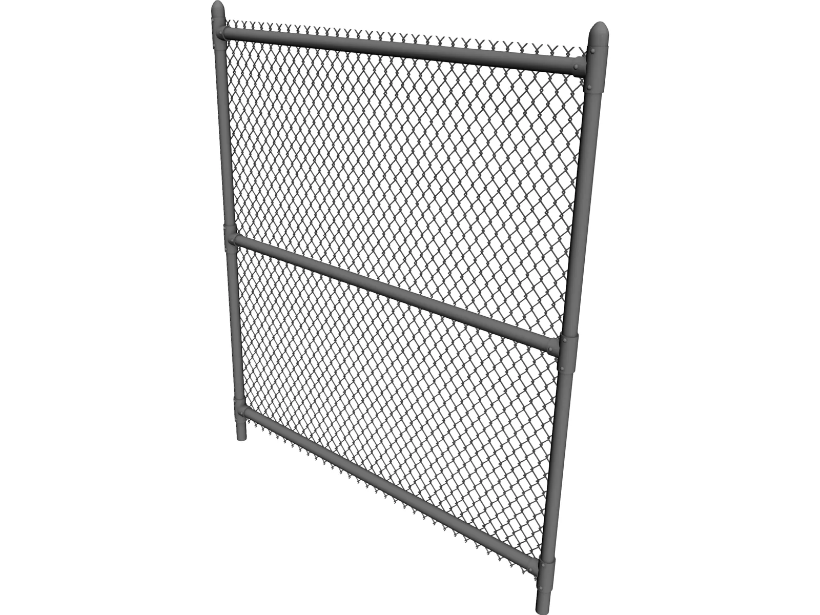 Chain Link Fence 3D Model main preview
