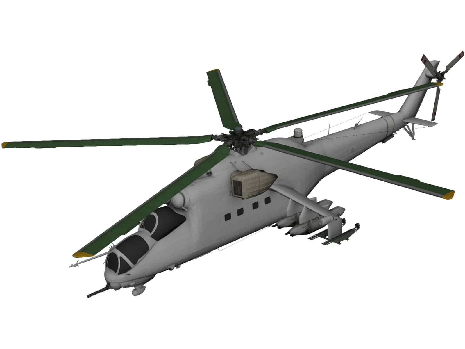 Mil Mi-24 Hind D 3D Model main preview