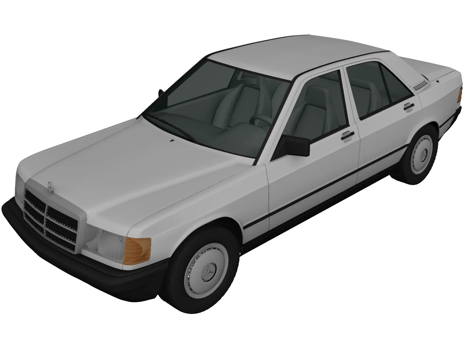 Mercedes-Benz 190 (1982) 3D Model main preview