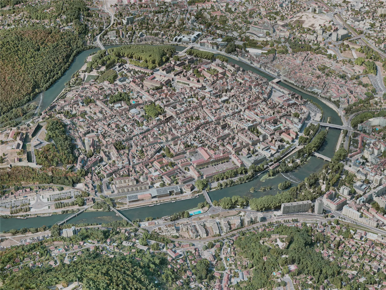 Besancon City, France (2021) 3D Model main preview