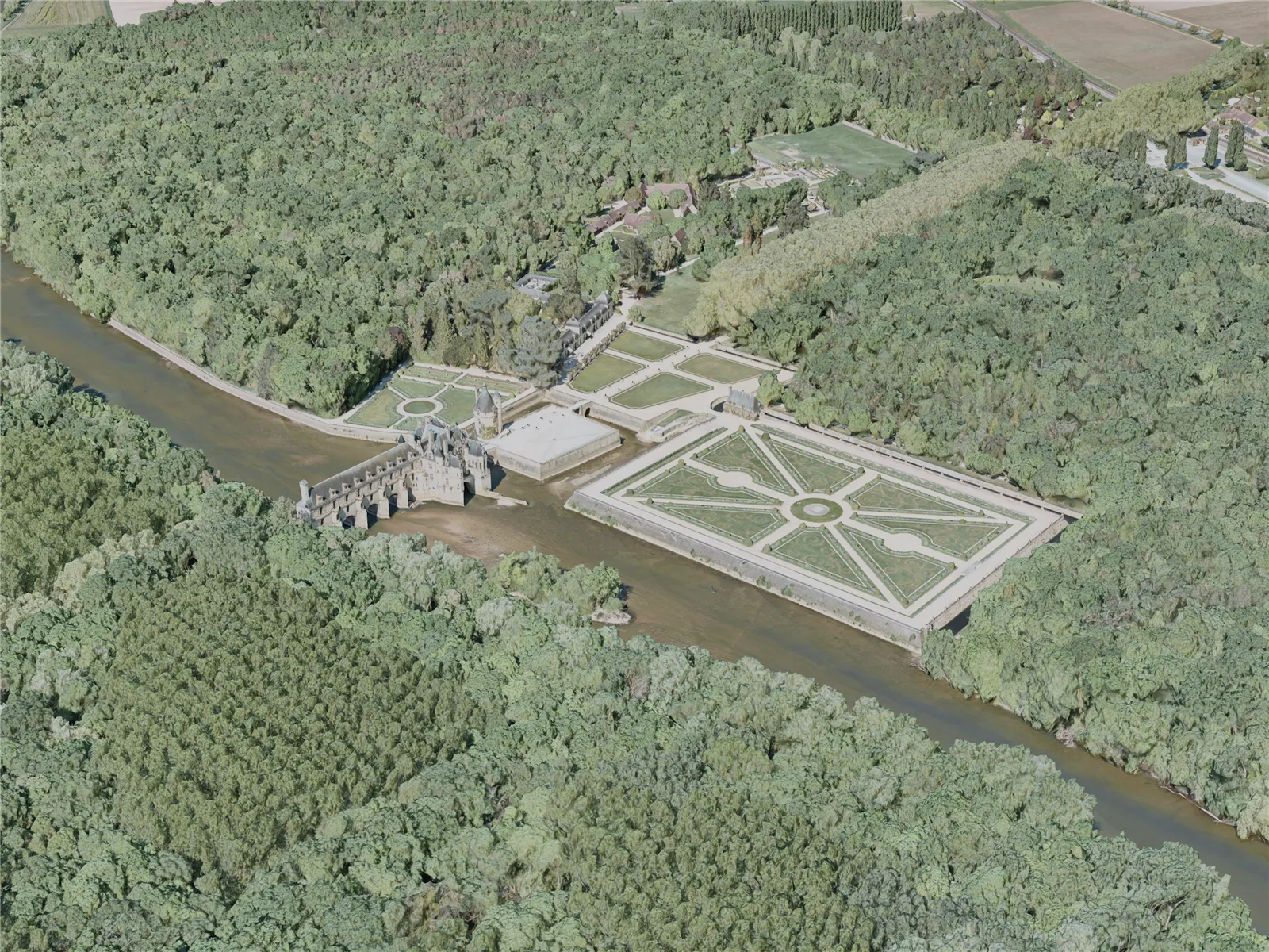 Chenonceaux City, France (2021) 3D Model main preview