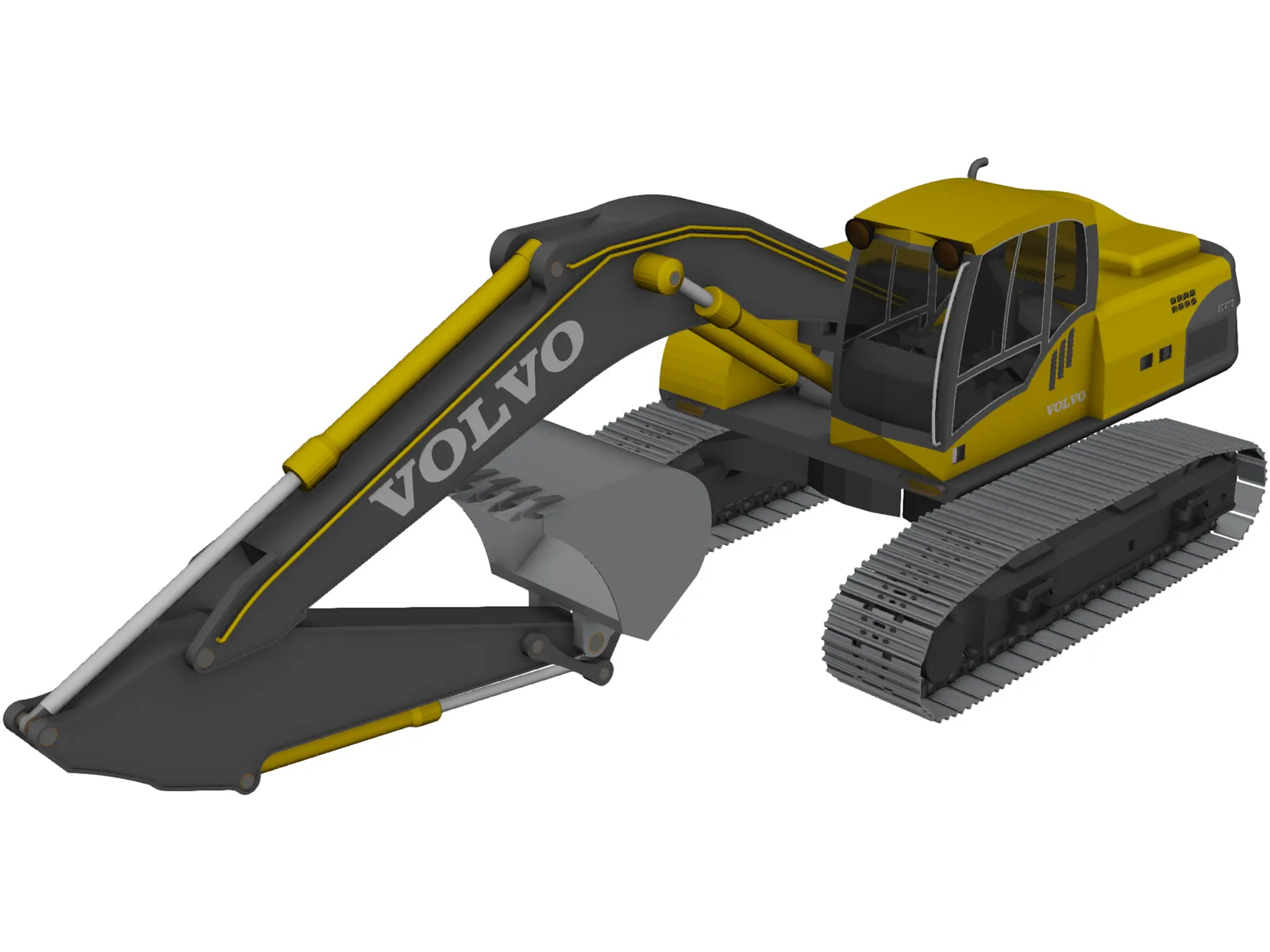 Volvo EC250 Excavator 3D Model main preview
