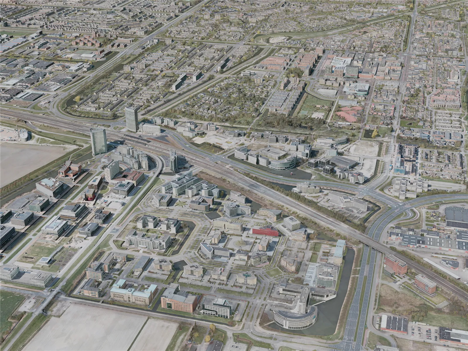 Hoofddorp City, Netherlands (2021) 3D Model main preview