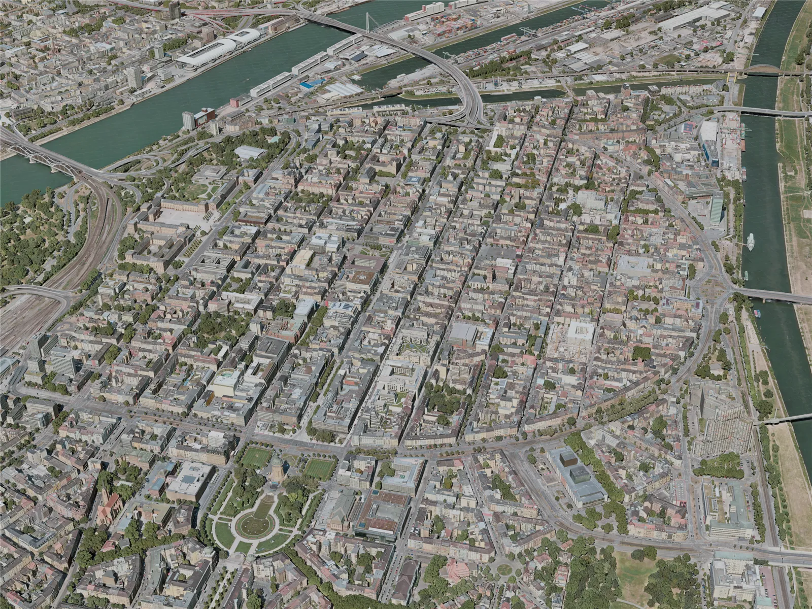 Mannheim City, Germany (2021) 3D Model main preview