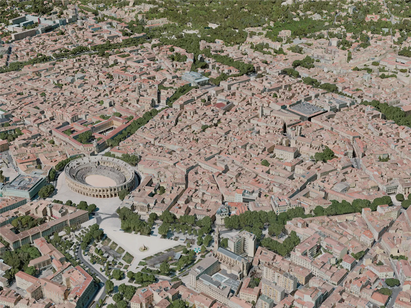 Nimes City, France (2021) 3D Model main preview