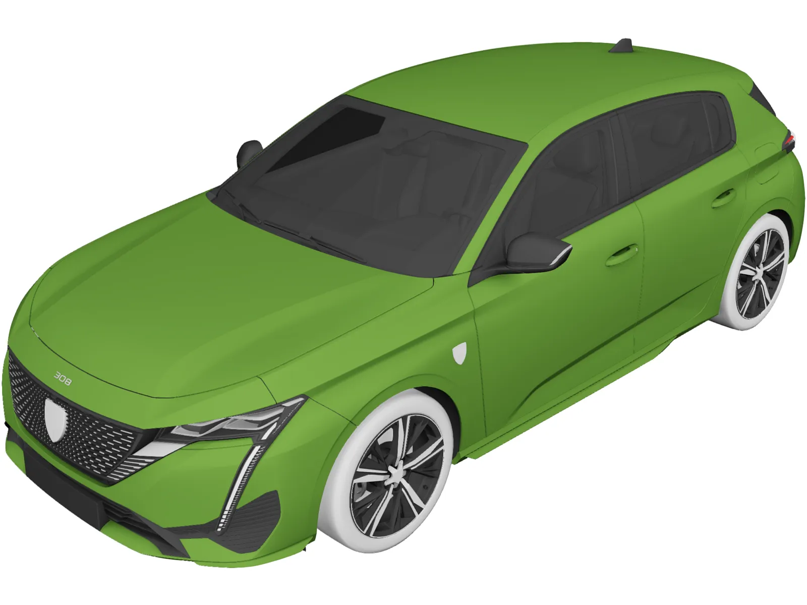 Peugeot 308 (2022) 3D Model main preview