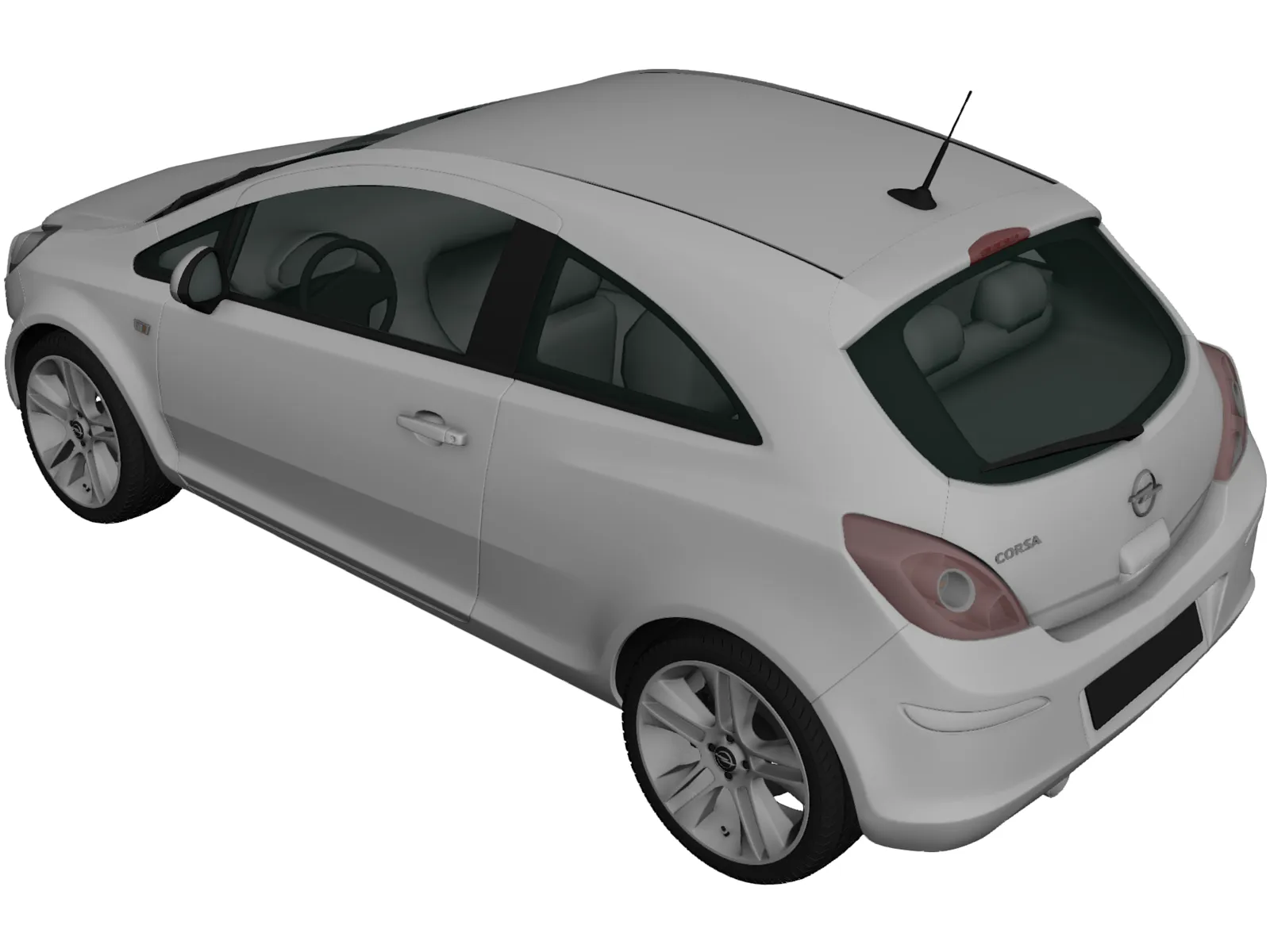 Opel Corsa 3-door (2011) 3D Model main preview
