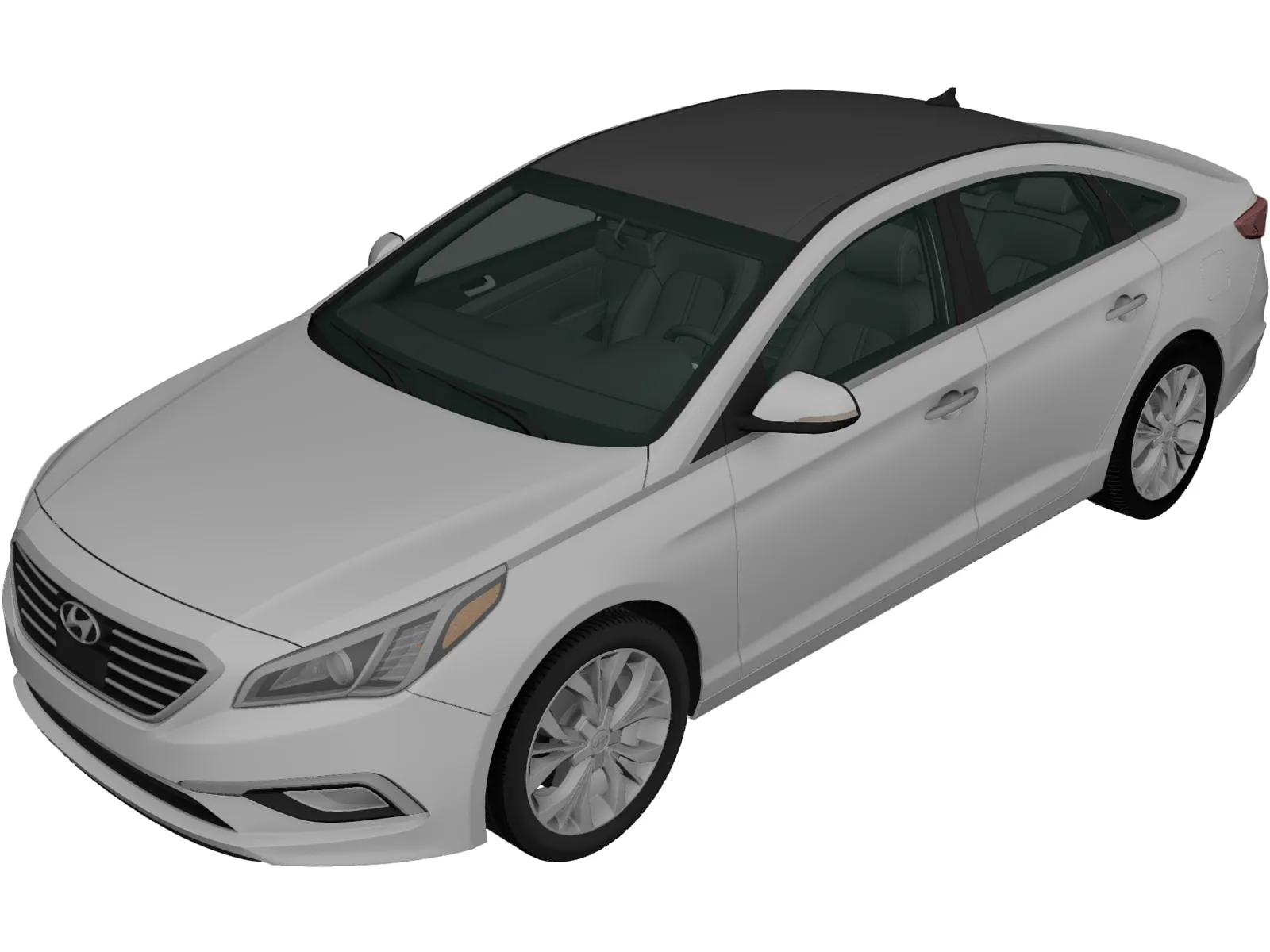 Hyundai Sonata (2014) 3D Model main preview