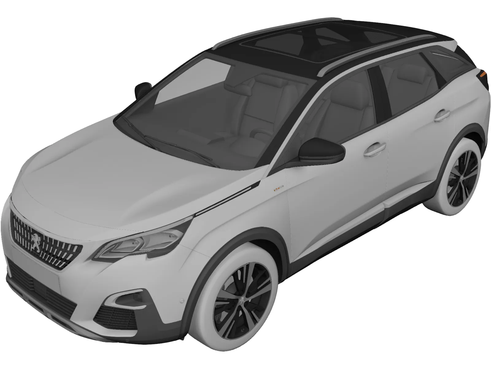 Peugeot 3008 (2019) 3D Model main preview