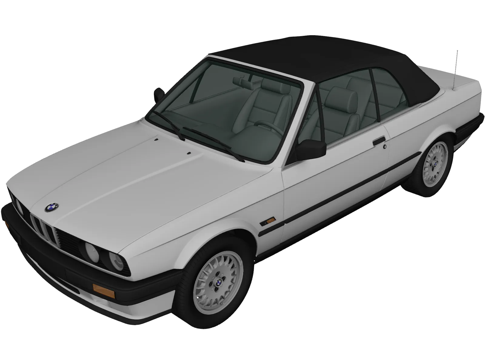 BMW 318i Convertible (1990) 3D Model main preview