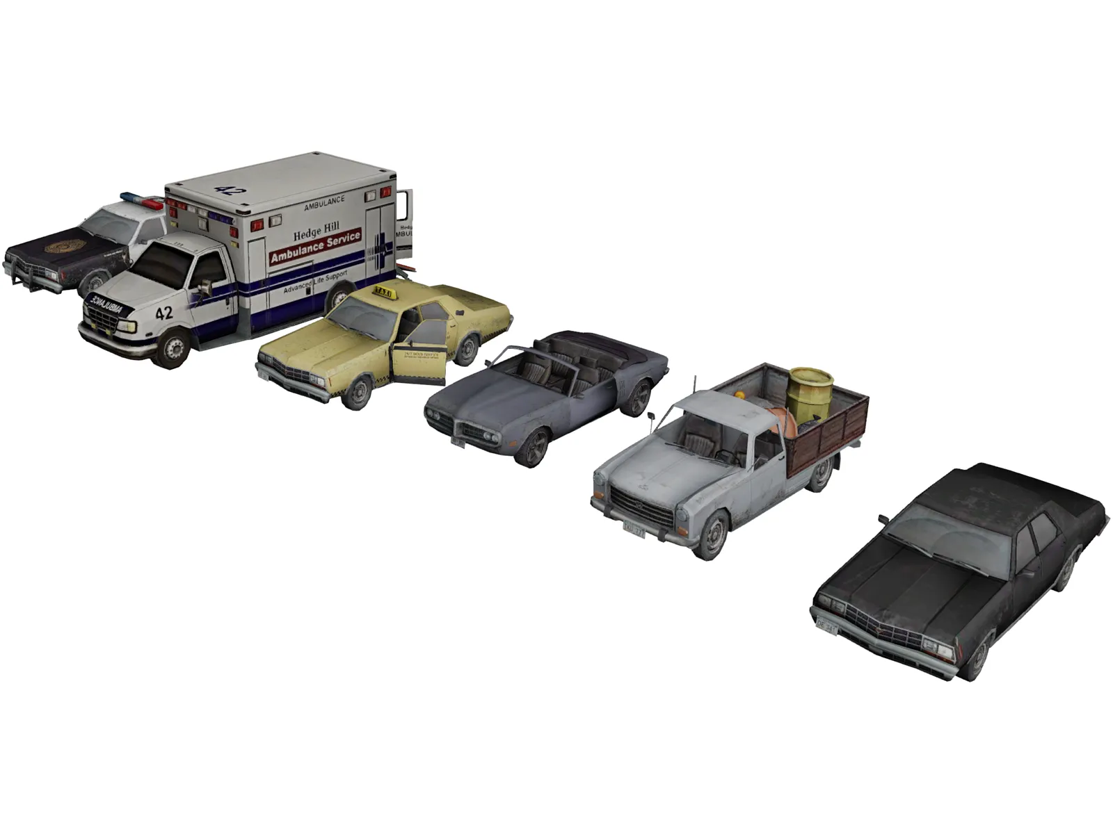 Low-Poly Vehicles Collection 3D Model main preview