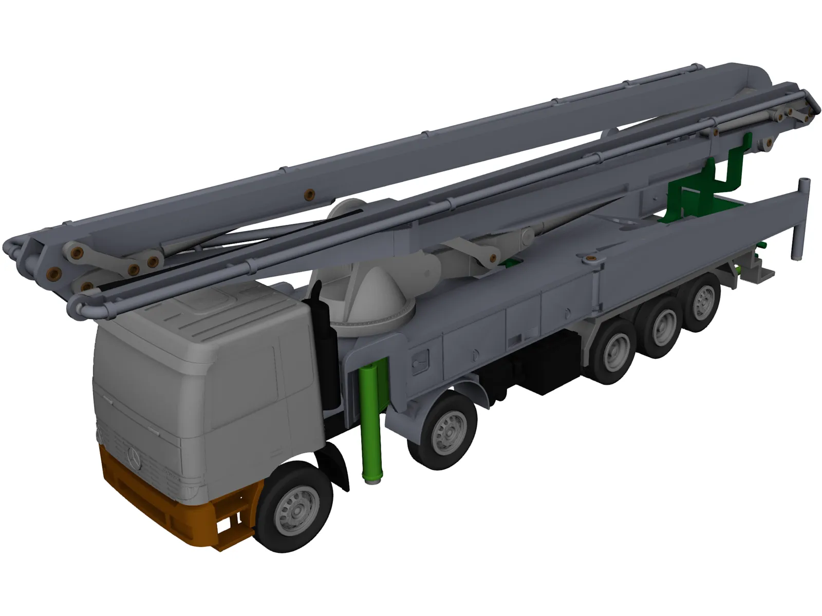 Concrete Pump Truck 3D Model main preview