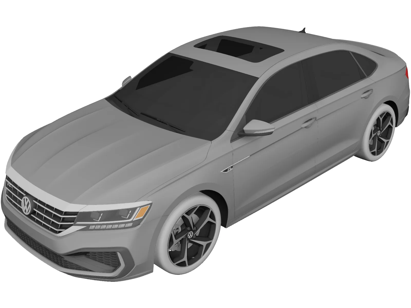 Volkswagen Passat R-Line (2020) 3D Model main preview