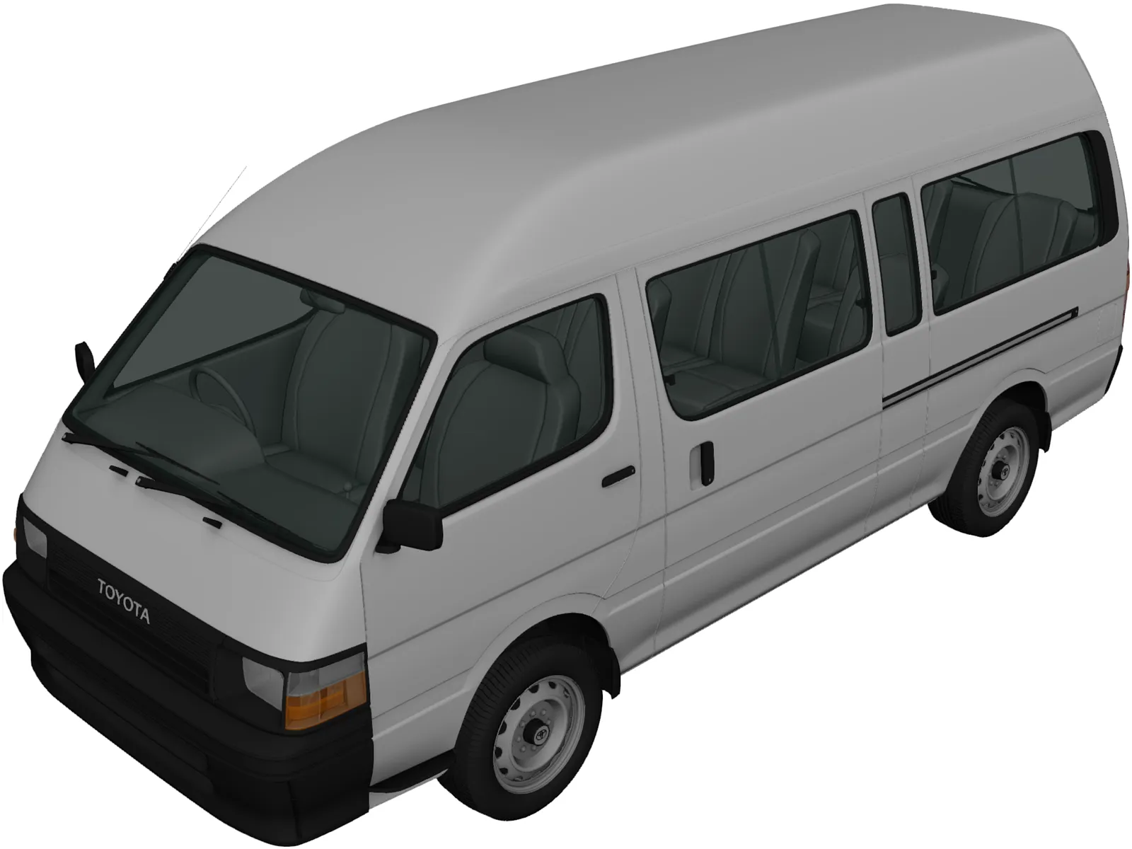 Toyota HiAce H100 Commuter (1992) 3D Model main preview