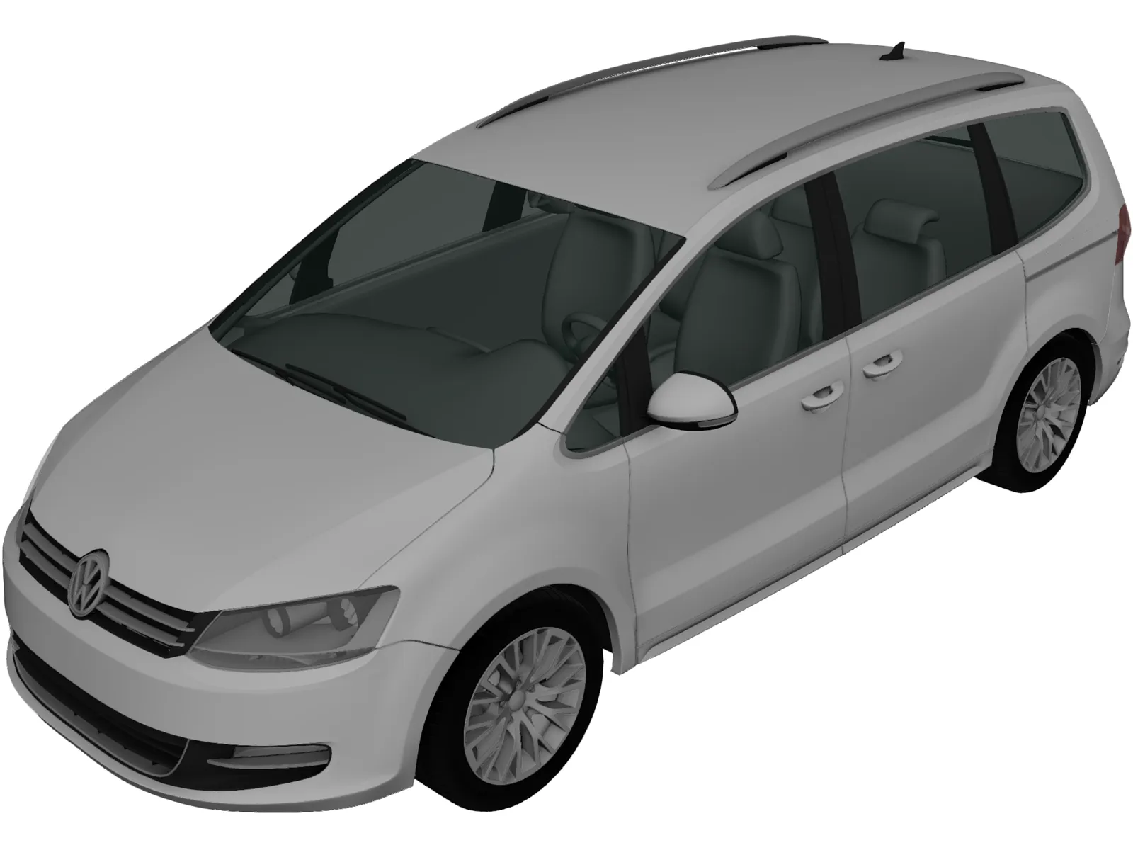 Volkswagen Sharan (2011) 3D Model main preview