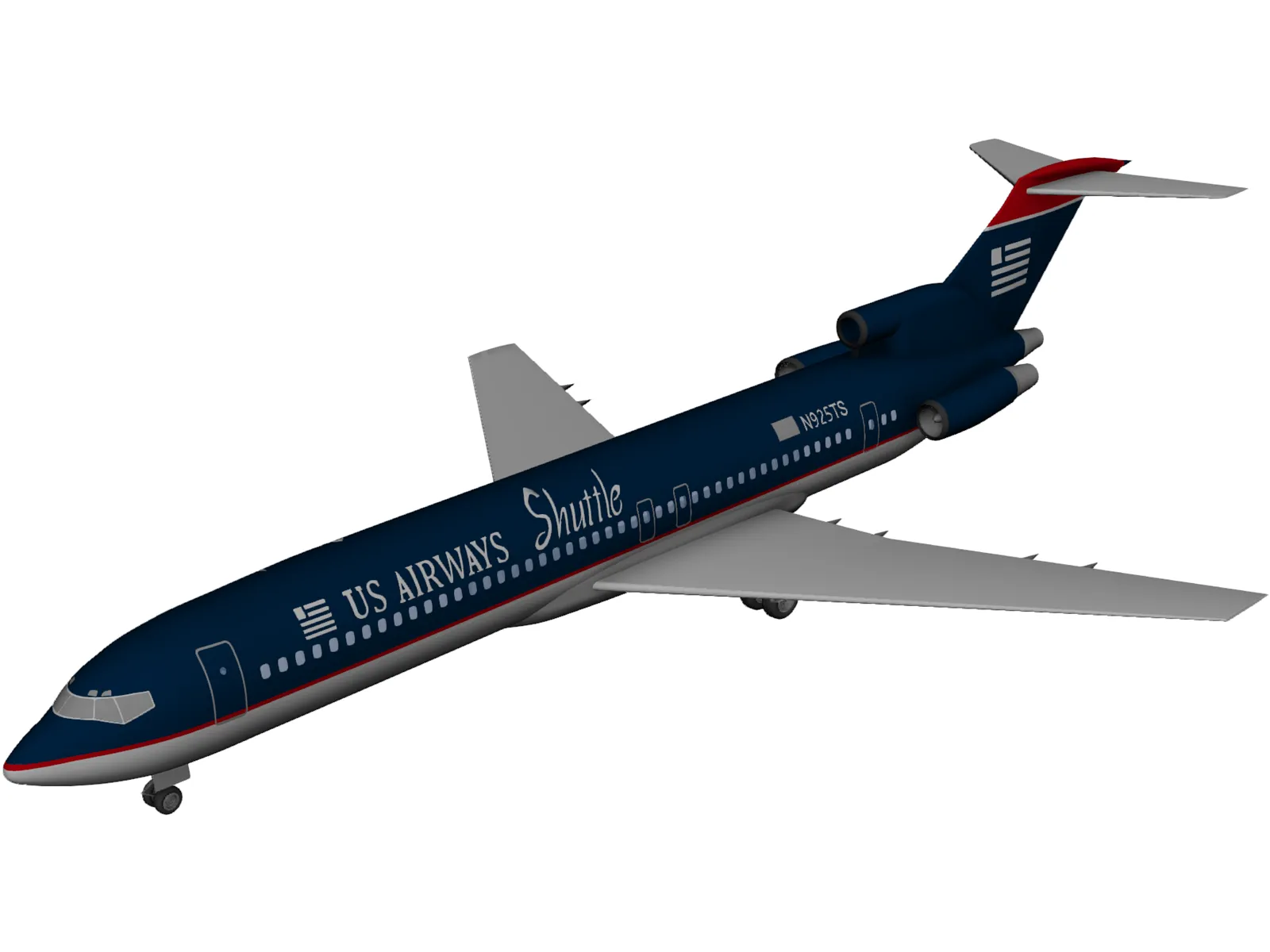 Boeing 727-300 3D Model main preview