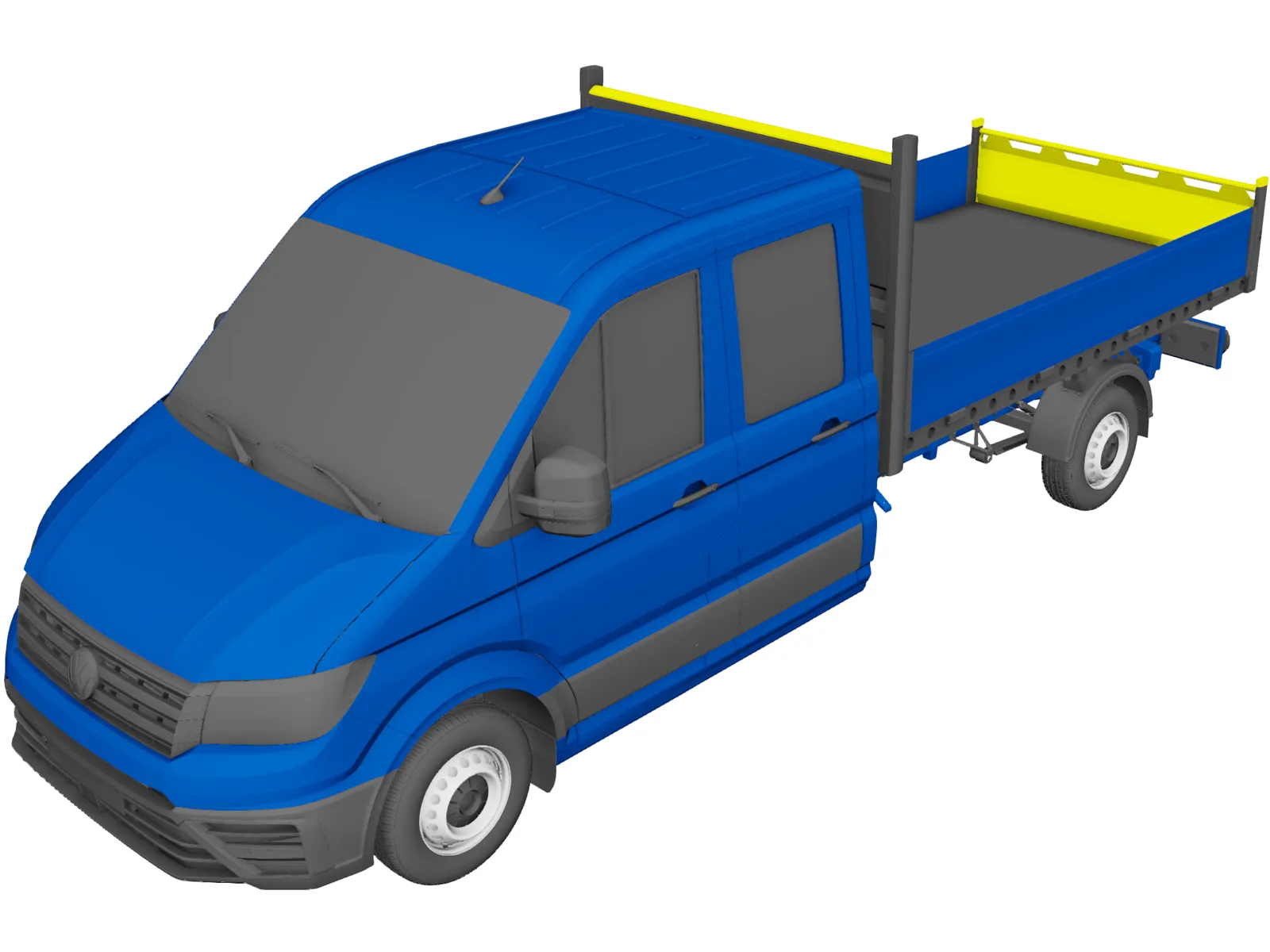 Volkswagen Crafter Double Cab Tipper (2021) 3D Model main preview