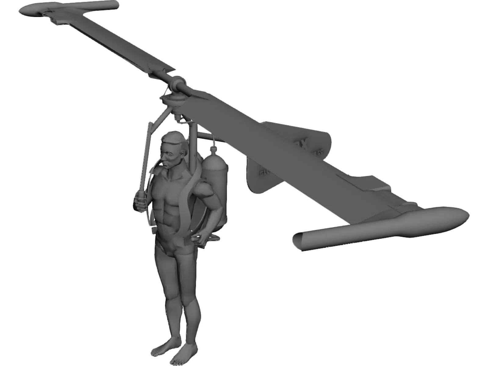 Gluhareff MEG-2X Helicopter 3D Model main preview