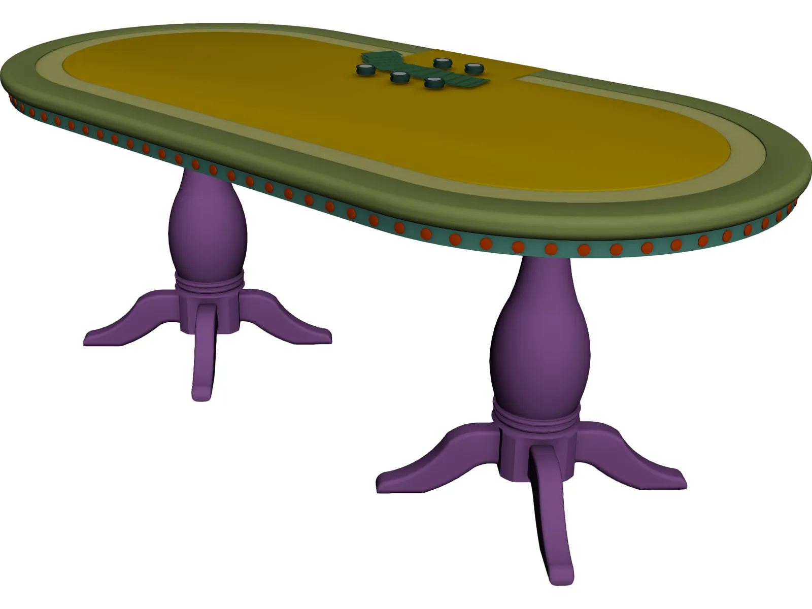 Texas Hold`em Poker Table 3D Model main preview