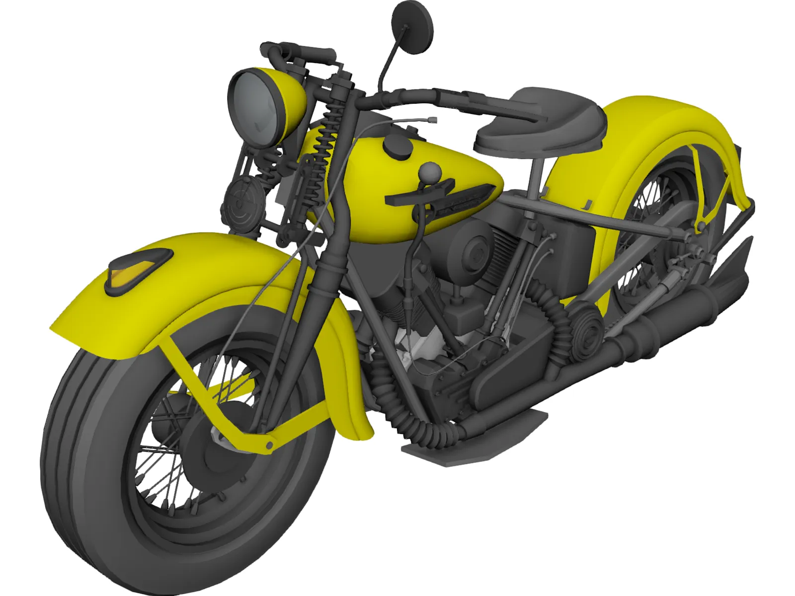 Harley-Davidson Knucklehead (1947) 3D Model main preview