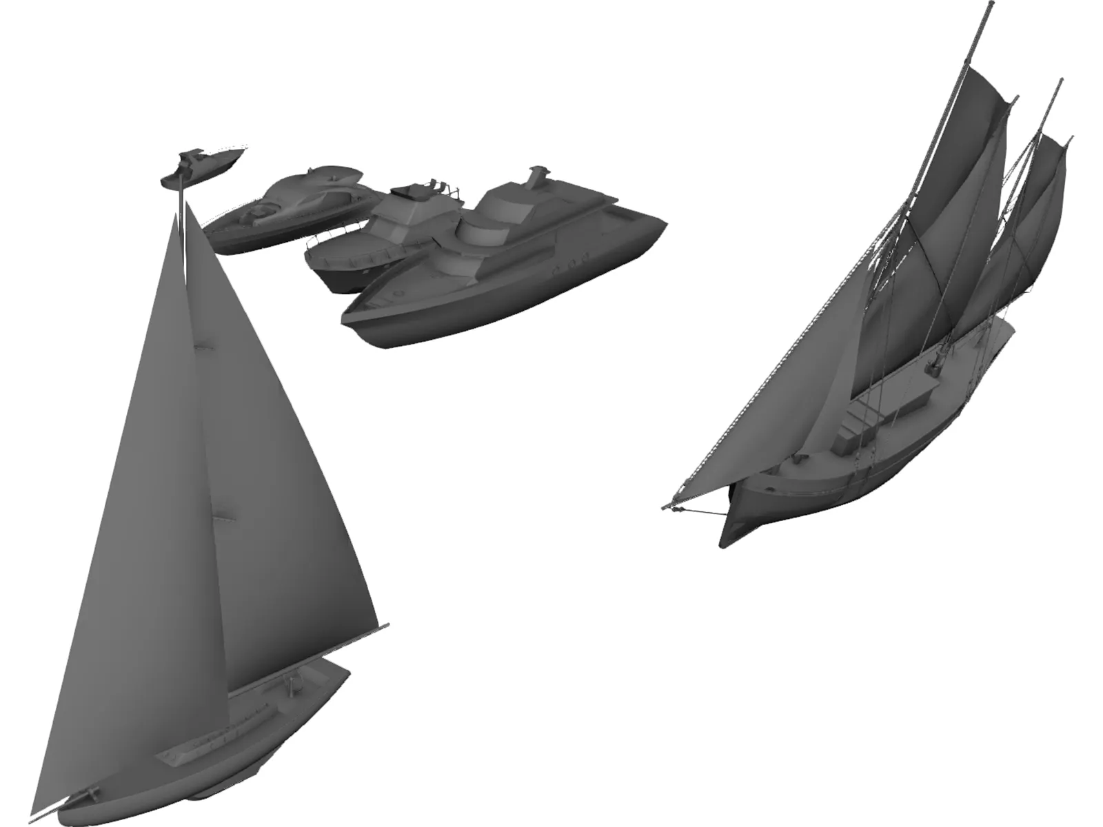Boats 3D Model main preview