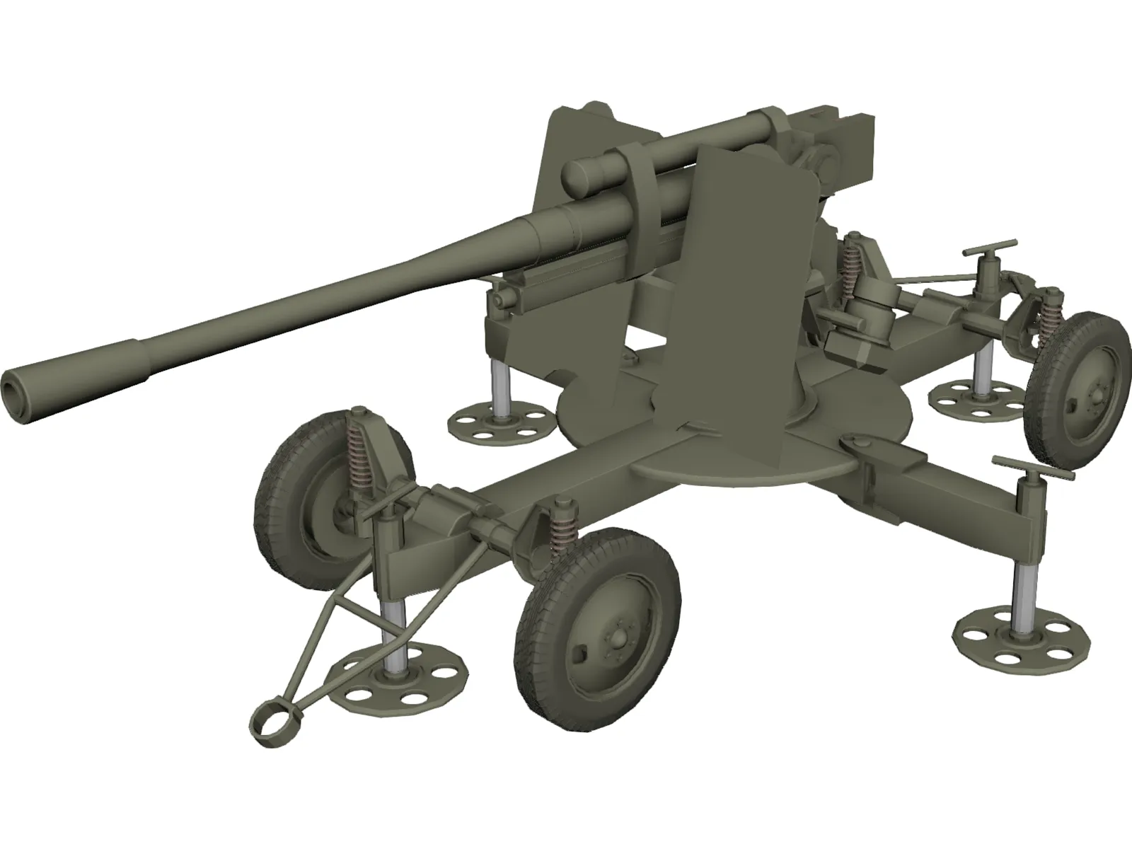 ZIS-52-K Cannon 3D Model main preview