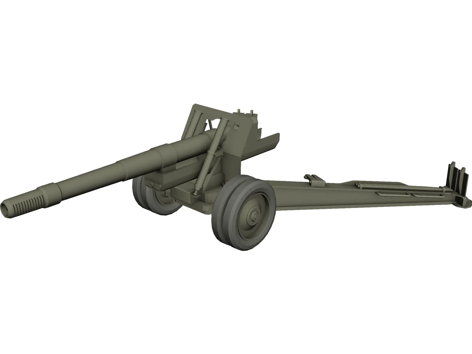 ML-20 WW2 Cannon 3D Model main preview