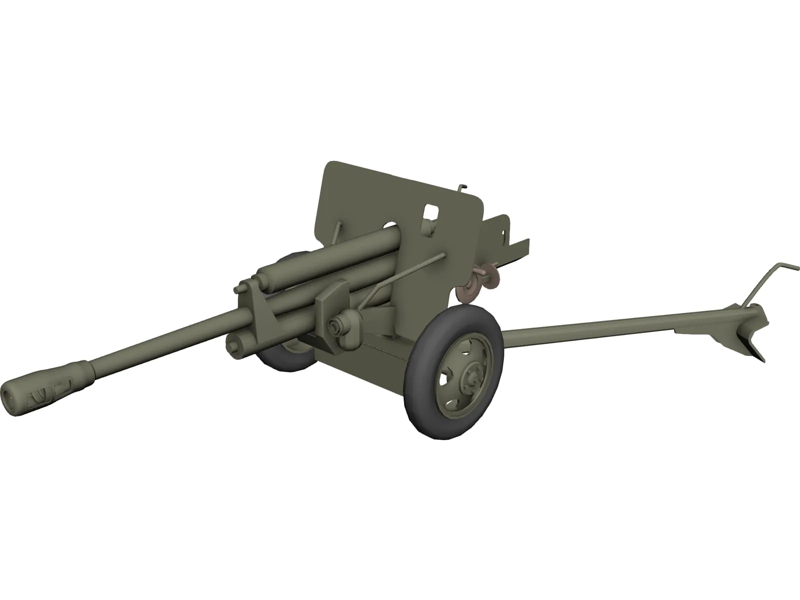 ZIS-3 WW2 Field Cannon 3D Model main preview