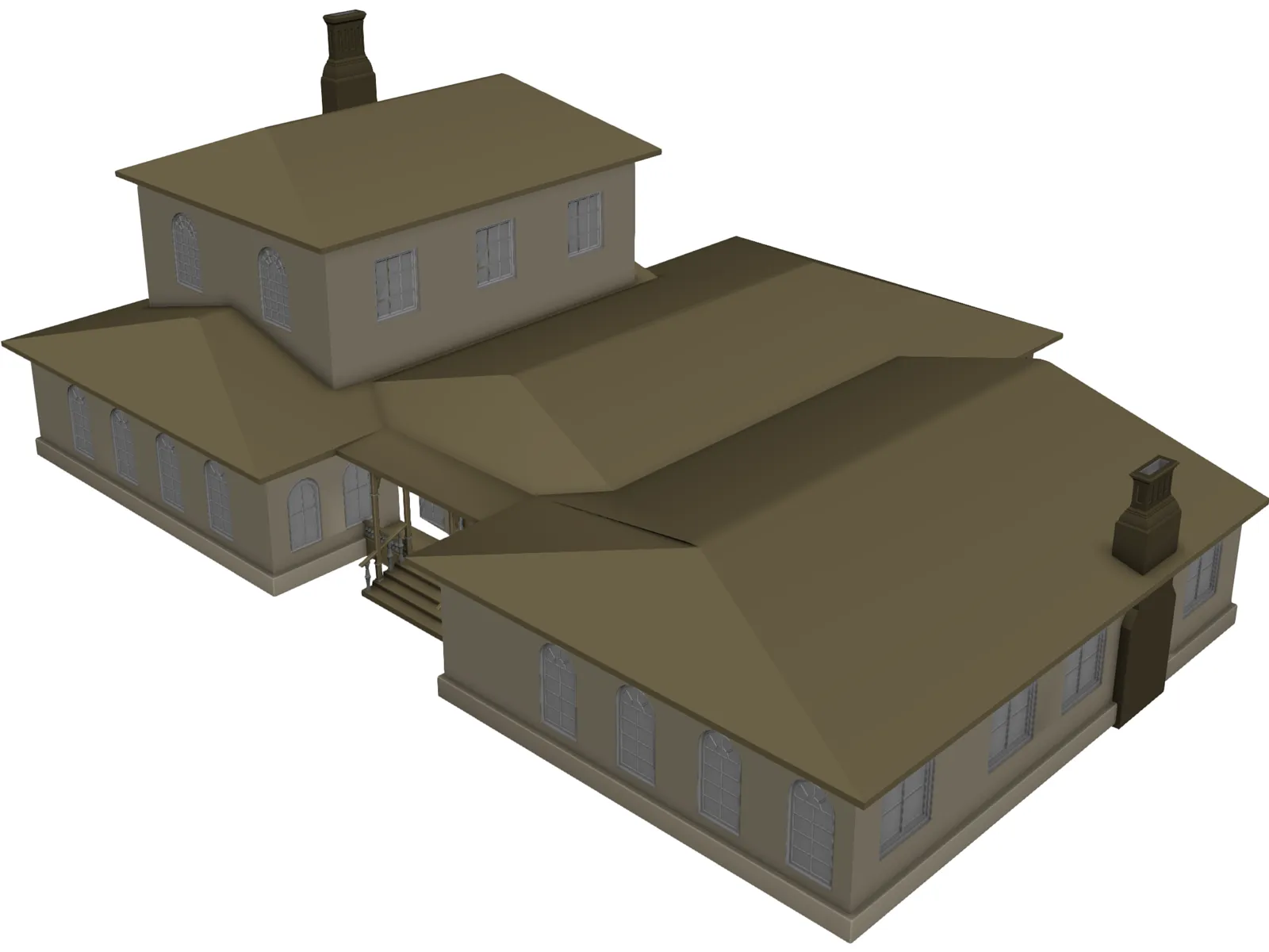 Large House 3D Model main preview