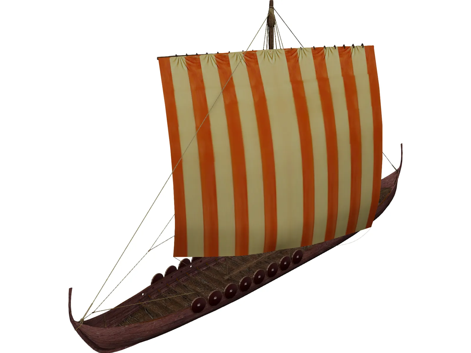 Skuldelev Viking Ship 3D Model main preview
