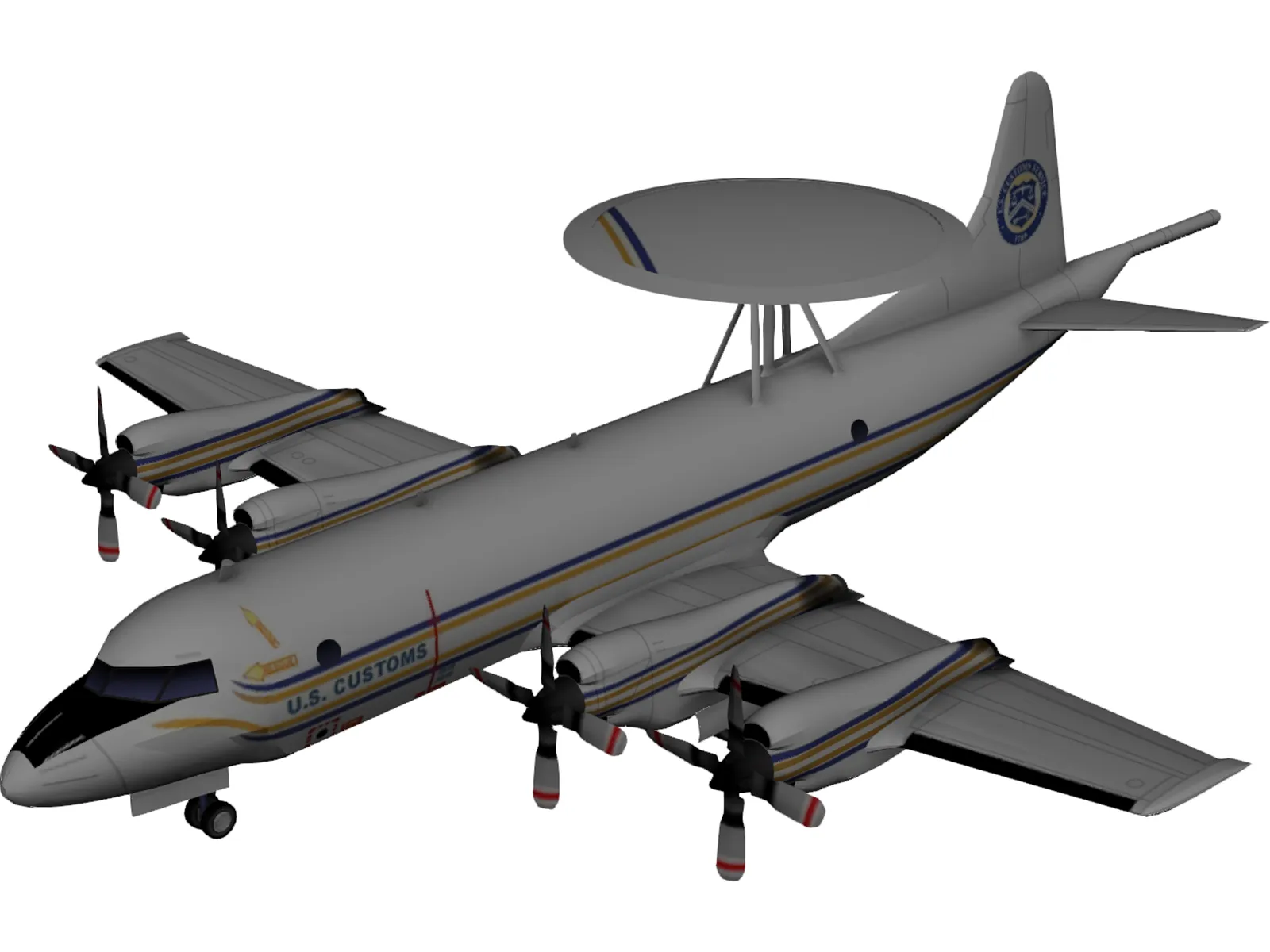 Lockheed P-3 Orion US Customs 3D Model main preview