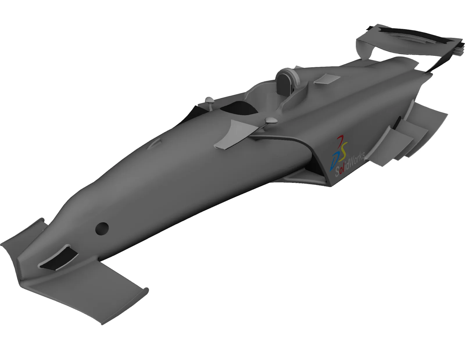 Race Car Body 3D Model main preview
