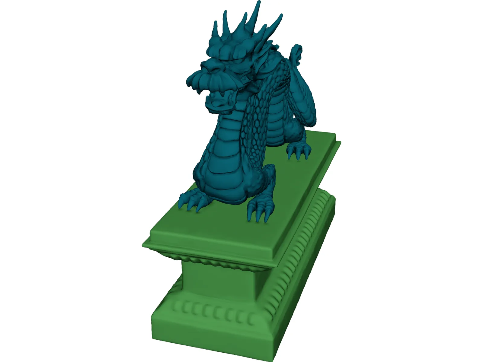Chinese Dragon Statue 3D Model main preview