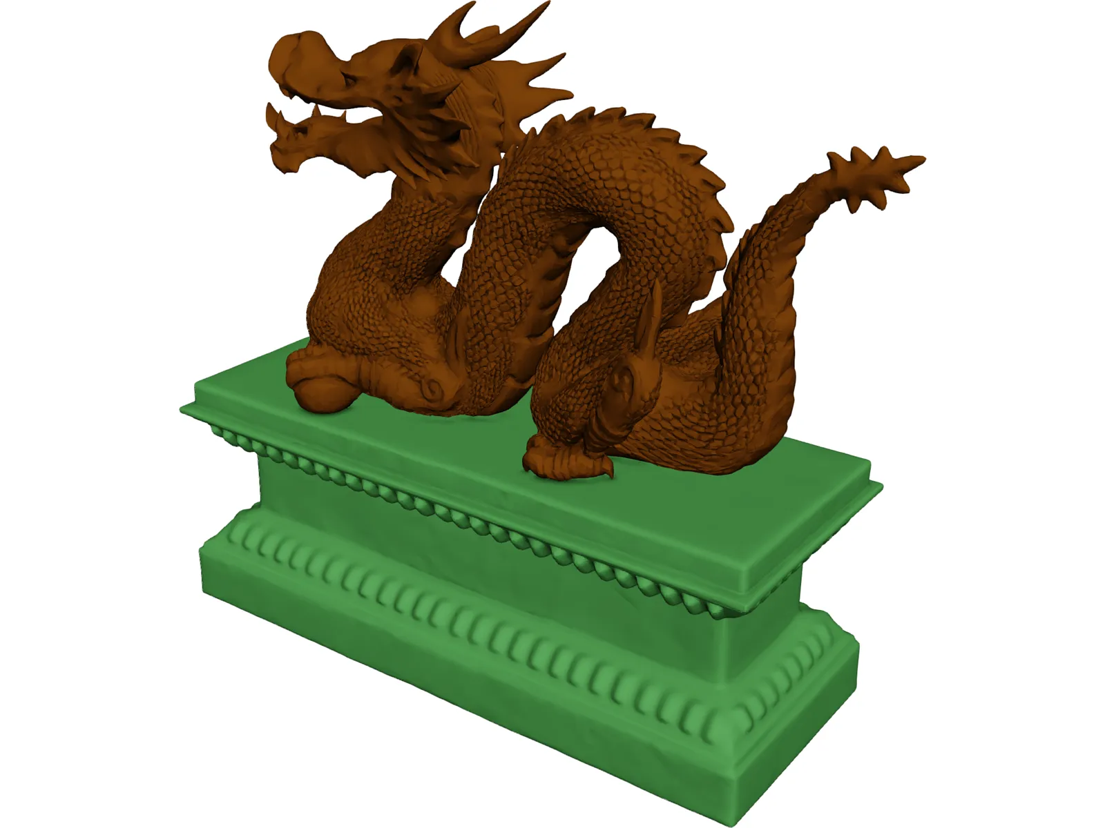 Chinese Dragon Statue 3D Model main preview