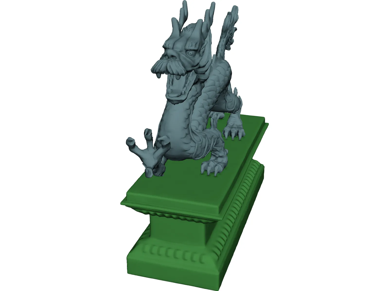 Chinese Dragon Statue 3D Model main preview