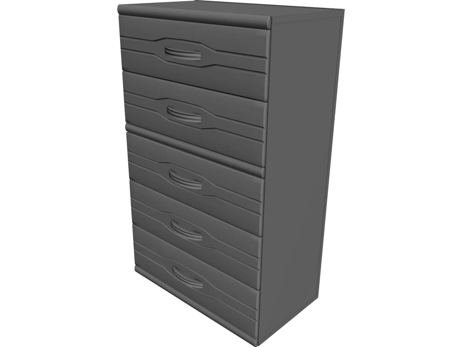 Upright Dresser 3D Model main preview