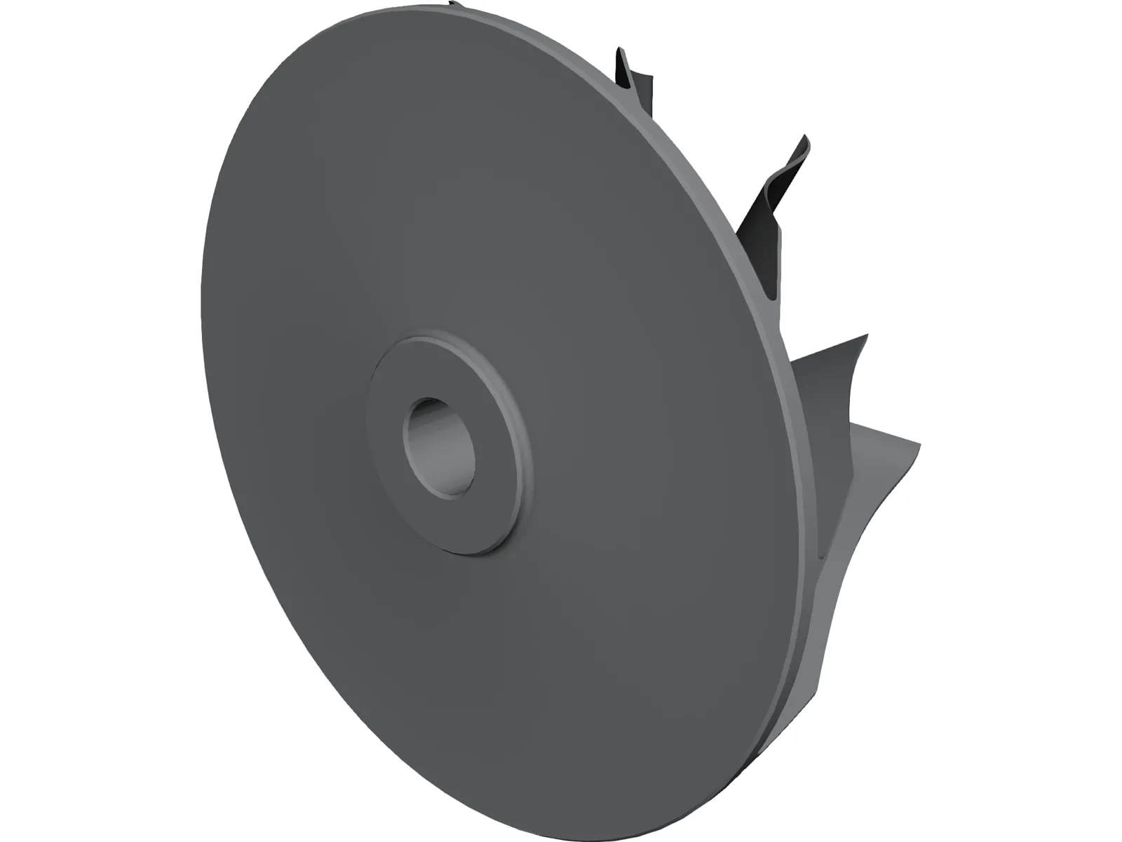 Turbocharger Compressor Wheel 3D Model main preview