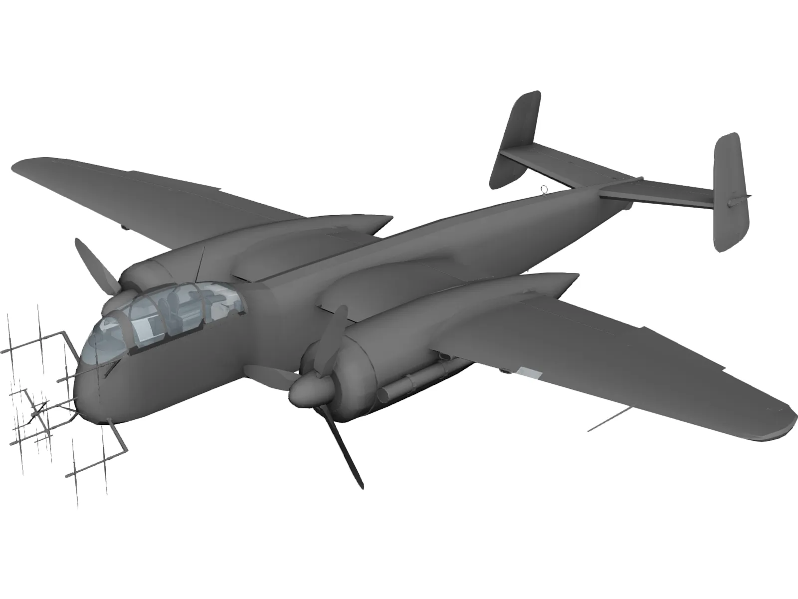Heinkel He 219 A-0 3D Model main preview