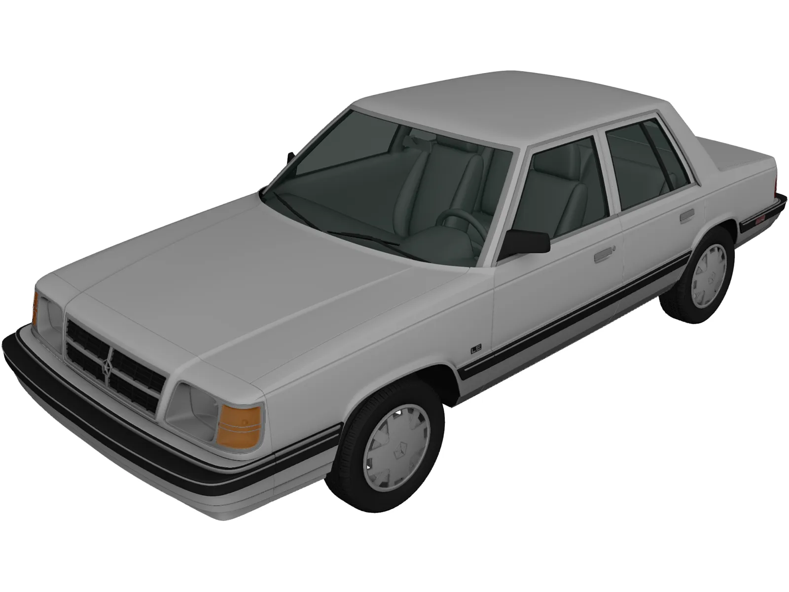 Dodge Aries K Sedan (1988) 3D Model main preview