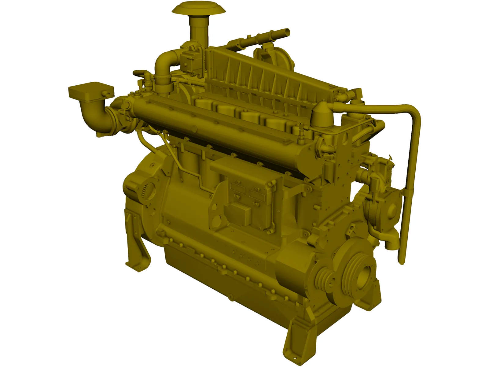 Caterpillar G3306 TA Engine 3D Model main preview