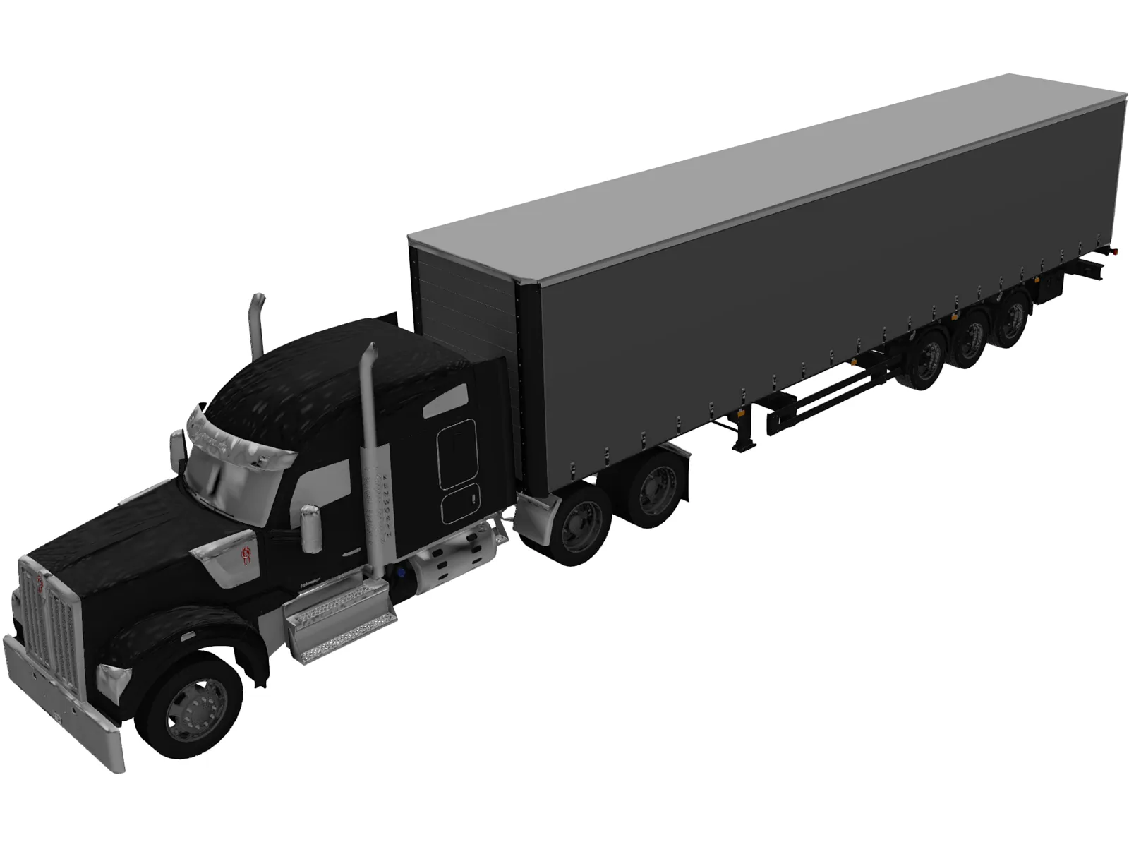 Kenworth W990 3D Model main preview