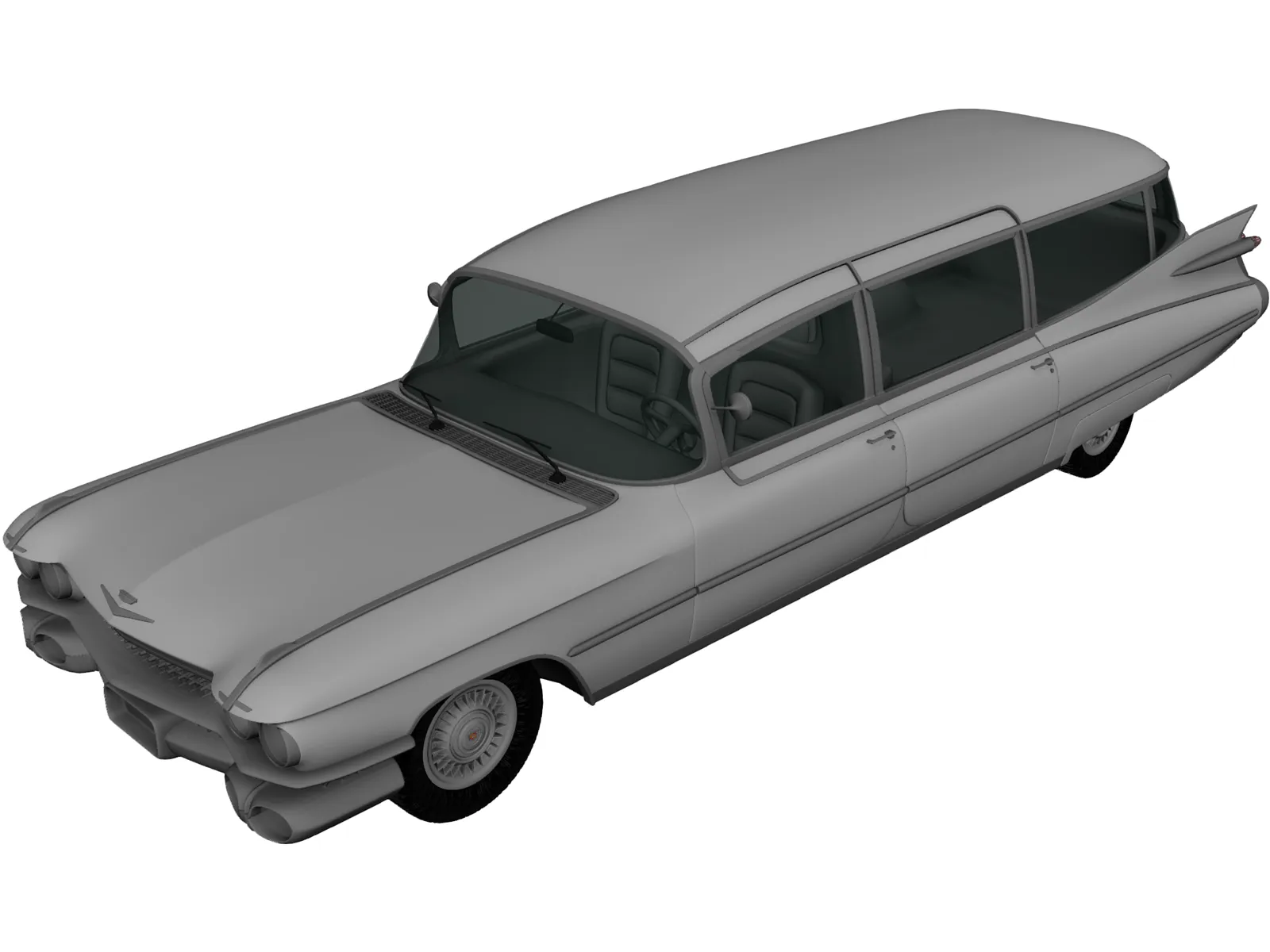 Cadillac Fleetwood 75 Miller-Meteor Hearse 3D Model main preview
