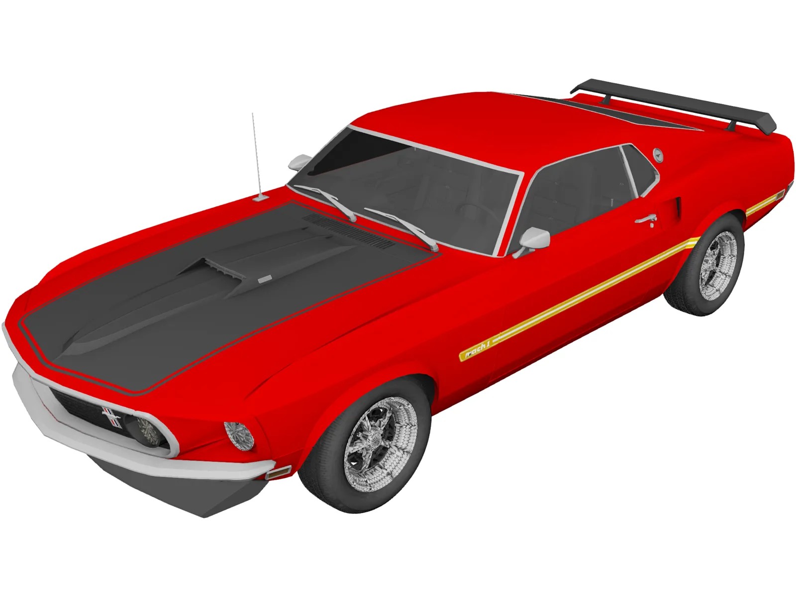 Ford Mustang Mach 1 (1969) 3D Model main preview