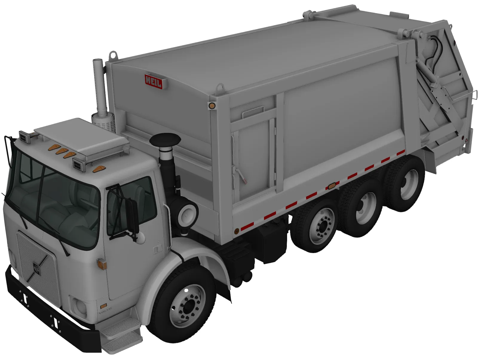 Volvo WX64 Garbage Truck Heil (2001) 3D Model main preview