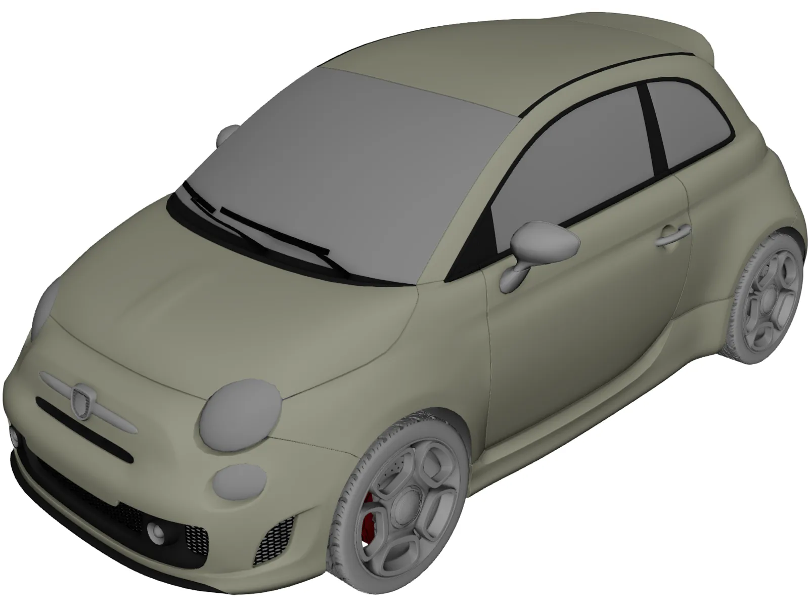 Fiat 500 Abarth Noire (2012) 3D Model main preview