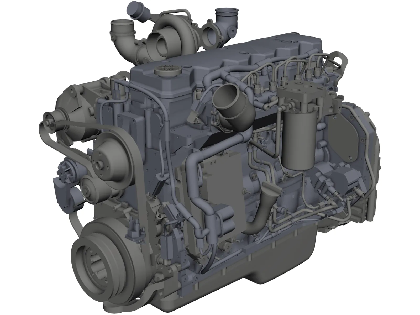 Cummins QSB-6.7 Engine 3D Model main preview
